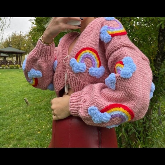 Cute Rainbow short knit jacket - Picture 3 of 4